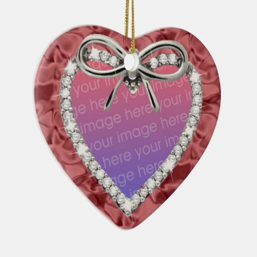 Red Diamond Heart Frame Ornament (Rechts)