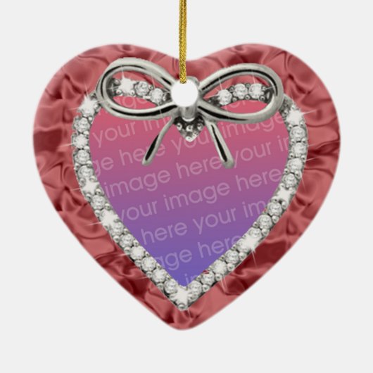 Red Diamond Heart Frame Ornament (Hinten)
