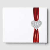 Red Diamond Heart Wedding Guestbook Gästebuch (Rückseite)