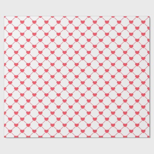 Red Diamond Heat Pattern Valentinstag Geschenkpapier (Flach)