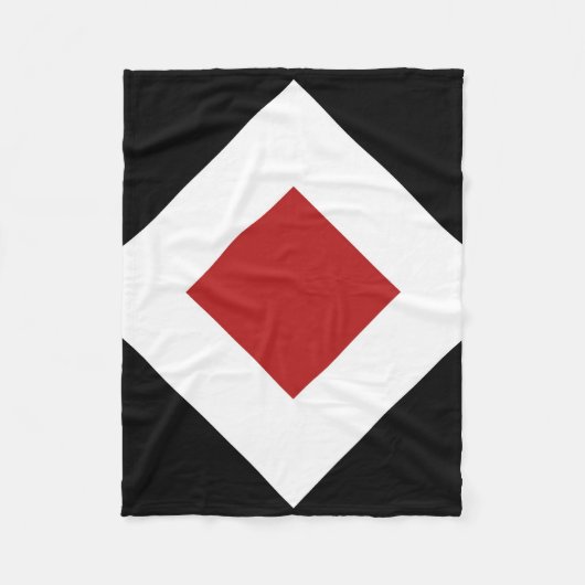 Red Diamond, kühne weiße Grenze auf schwarz Fleecedecke (Vorderseite)