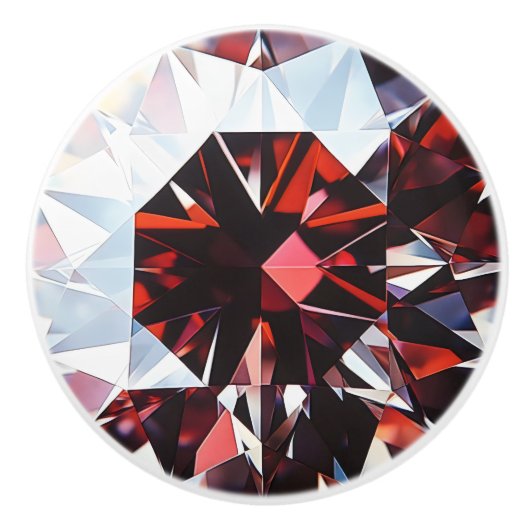 Red Diamond Pattern Keramikknauf (Vorderseite)