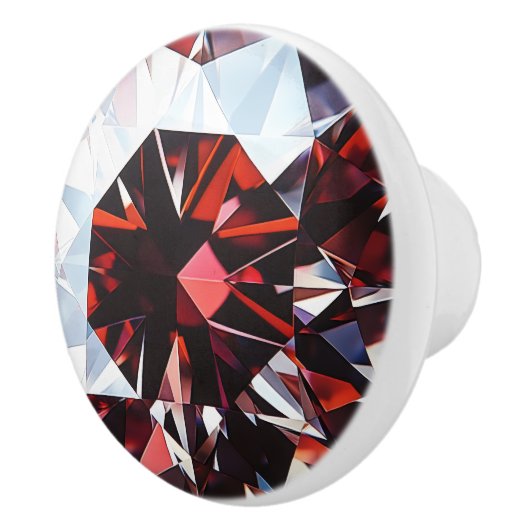 Red Diamond Pattern Keramikknauf (Rechts)