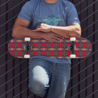 Red Diamond Pattern Skateboard