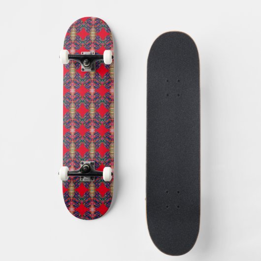 Red Diamond Pattern Skateboard (Vorderseite)