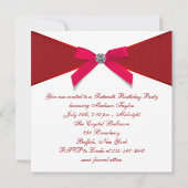 Red Diamond Red Sweet 16 Geburtstagsparty Einladung (Rückseite)