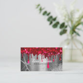 Red Diamonds Bokeh Hair Sparkling Visitenkarte (Stehend Vorderseite)