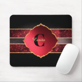 Red Diamonds Monogram Mouse Pad Mousepad (Mit Mouse)