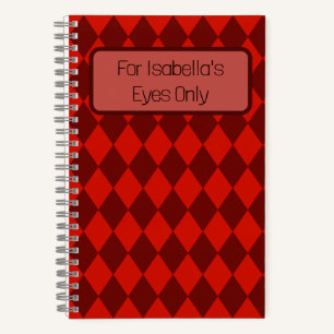 Red Diamonds My Eyes Only Journal Notizblock