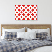 Red Diamonds on White Leinwanddruck (Insitu (Schlafzimmer))