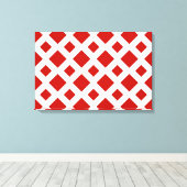Red Diamonds on White Leinwanddruck (Insitu (Holzboden))