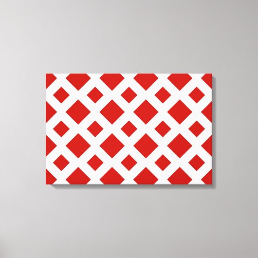 Red Diamonds on White Leinwanddruck (Vorderseite)