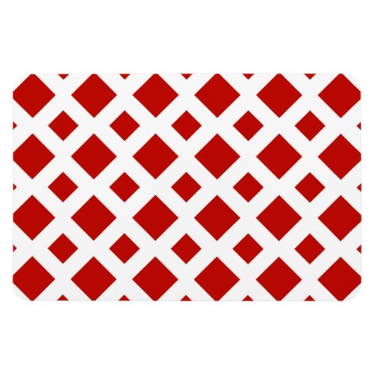 Red Diamonds on White Magnet (Horizontal)