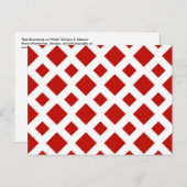 Red Diamonds on White Postkarte (Vorne/Hinten)