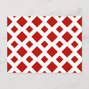 Red Diamonds on White Postkarte