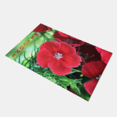 Red Dianthus Door Mat Fußmatte (Schrägansicht)