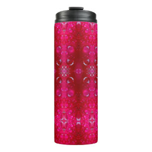 Red Dianthus Ikat 4 Thermosbecher