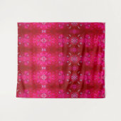 Red Dianthus Ikat 4 Wandteppich (Vorderseite (Horizontal))