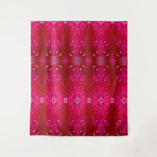 Red Dianthus Ikat 4 Wandteppich