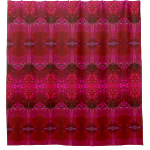 Red Dianthus Ikat 5 Duschvorhang
