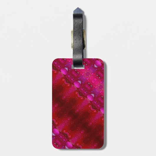 Red Dianthus Ikat 6 Gepäckanhänger (Rückseite vertikal)