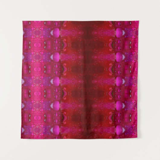 Red Dianthus Ikat 6 Wandteppich (Vorderseite (Horizontal))