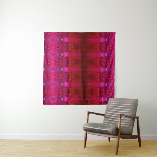 Red Dianthus Ikat 6 Wandteppich (Beispiel (Horizontal))