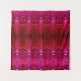 Red Dianthus Ikat 6 Wandteppich