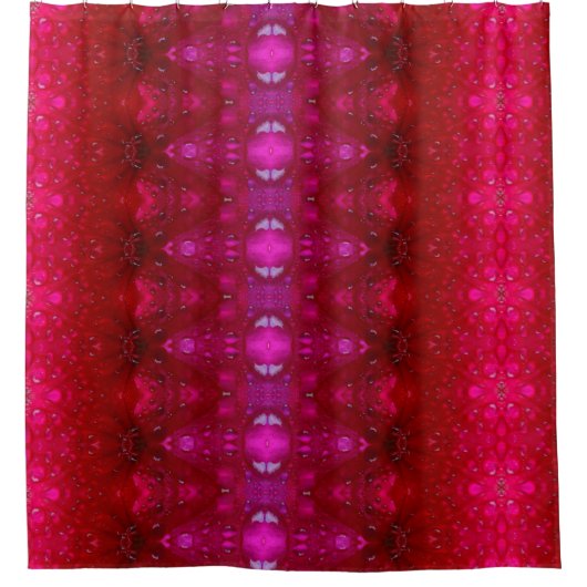 Red Dianthus Ikat Too Duschvorhang (Vorderseite)