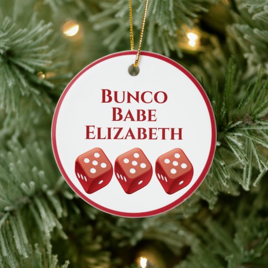 Red Dice Bunco Christmas Keramik Ornament (Baum)