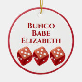 Red Dice Bunco Christmas Keramik Ornament (Vorne)