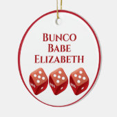 Red Dice Bunco Christmas Keramik Ornament (Links)