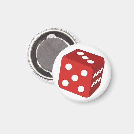 Red Dice Magnet (Vorderseite/Rückseite)