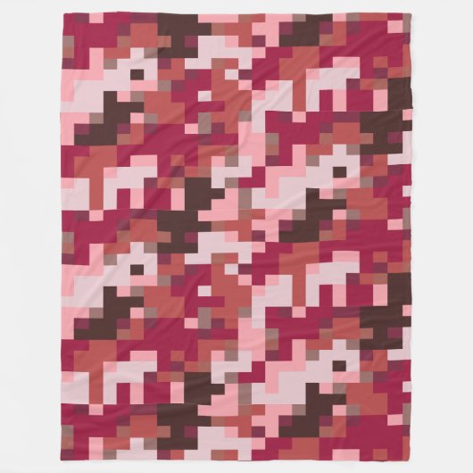 Red Digital Camouflage Fleece Blanket (Vorderseite)