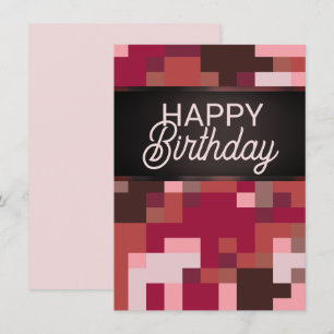 Red Digital Happy Birthday Card Einladung