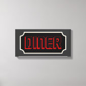 Red Diner Sign Leinwand (Vorderseite)