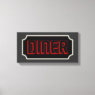 Red Diner Sign Leinwand