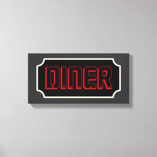 Red Diner Sign Leinwand (Vorderseite)