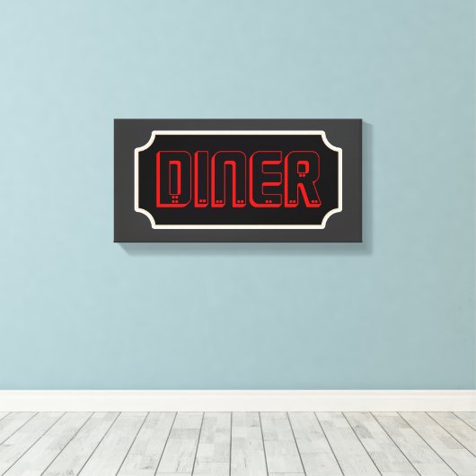Red Diner Sign Leinwand (Insitu (Holzboden))