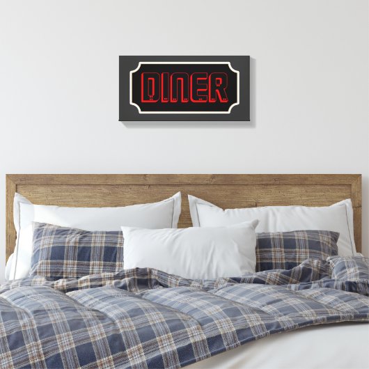 Red Diner Sign Leinwand (Insitu (Schlafzimmer))