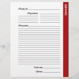 Red DINNER 2-seitige Rezeptseiten