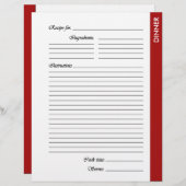 Red DINNER 2-seitige Rezeptseiten (Vorne/Hinten)