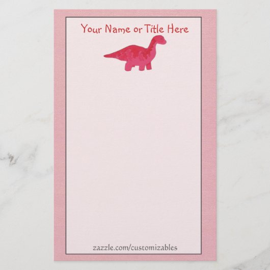 Red Dino Stationery Briefpapier (Vorderseite)