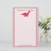 Red Dino Stationery Briefpapier (Stehend Vorderseite)