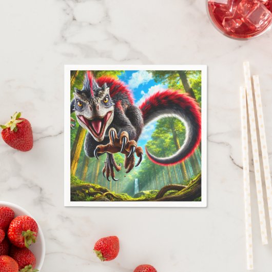 Red Dinosaur Serviette (Beispiel)