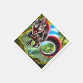 Red Dinosaur Serviette (Ecke)