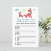 Red Dinosaurier Baby Animals Name Spiel (Stehend Vorderseite)