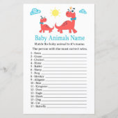 Red Dinosaurier Baby Animals Name Spiel (Vorderseite)