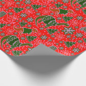 Red Dinosaurier Weihnachten Geschenkpapier (Ecke)