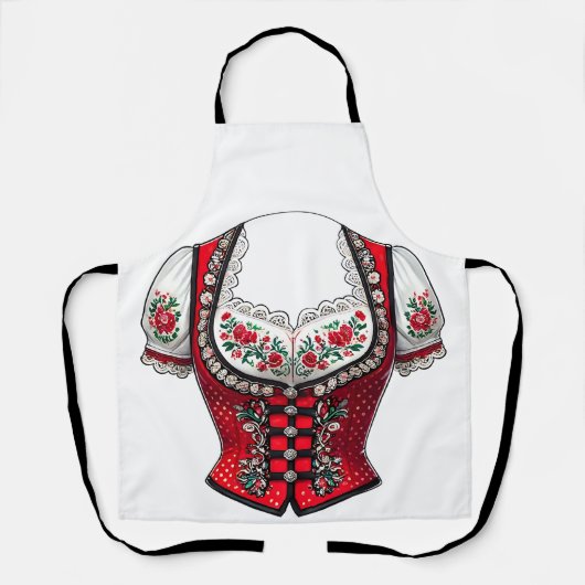 Red Dirndl Top Ten zum Volksfest Schürze (Vorderseite)
